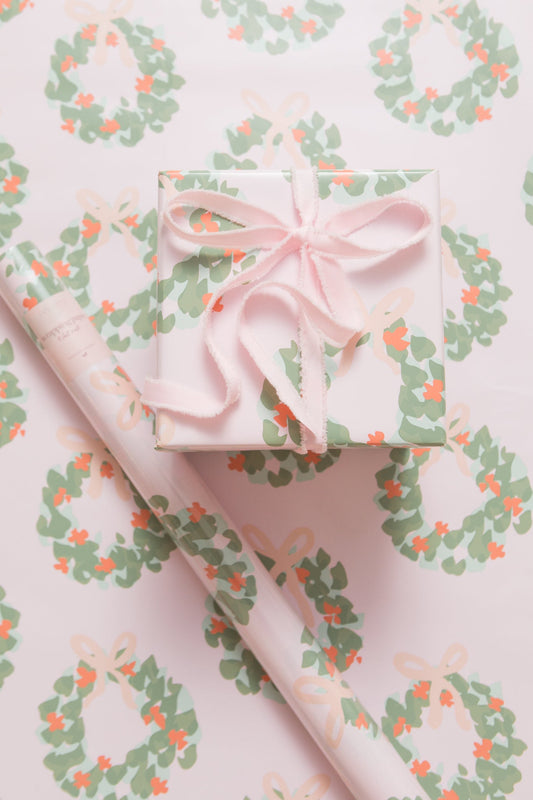 Wrapping Paper in Bianca Wreath Print