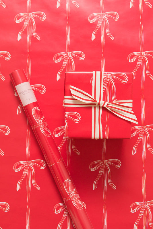 Wrapping Paper in Red Bowie Print